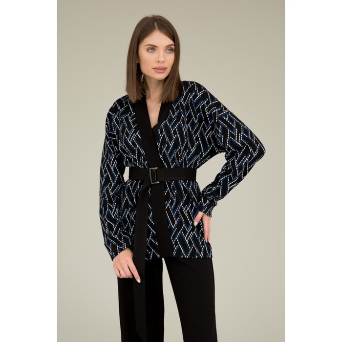 Костюм женский: кардиган и брюки, размер 48, цвет черный 53550