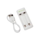 Зарядное устройство GP E211, для аккумуляторов 2хAA/AAA, белый - Фото 2