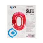 Шар фольгированный 40" «Цифра 0», цвет красный Slim - фото 44488134