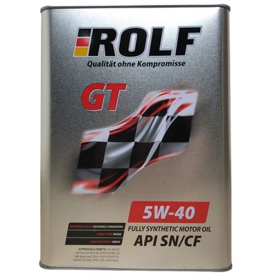 Масло моторное Rolf GT 5W40, SN/CF, синтетическое, 4 л (Акция 4 л + 1 л бесплатно)