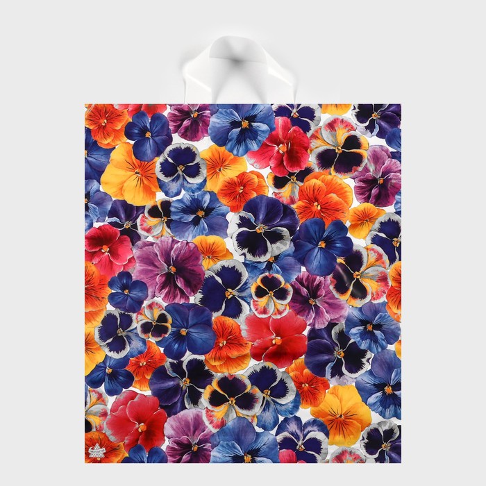 Пакет «Цветочки», полиэтиленовый, с петлевой ручкой, 42×38 см, 37 мкм - Фото 1