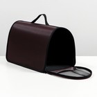 Сумка - переноска для животных жесткая №3, нейлон, 43 х 28 х 22 см, коричневая - фото 21543371