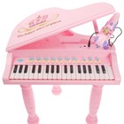 Пианино «Розовая мечта» с микрофоном и стульчиком, световые и звуковые эффекты, уценка - Фото 2