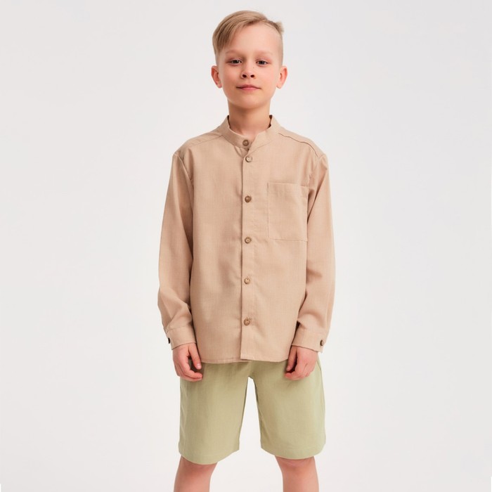 Шорты-бермуды детские MINAKU: Cotton collection, зелёные, рост 128 см - Фото 1