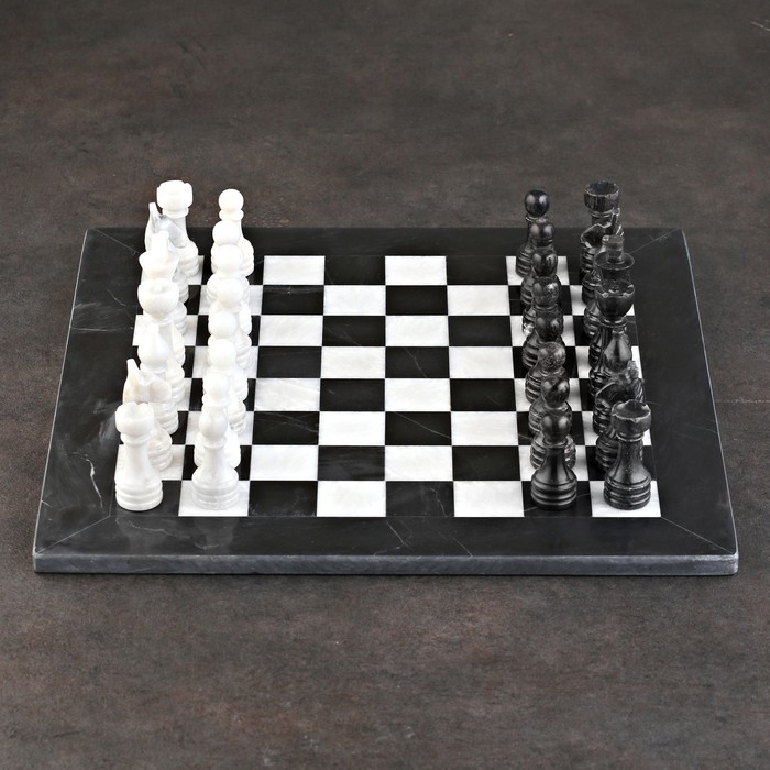 Шахматы «Элит», белый/черный,  доска 40х40 см, оникс - фото 1905970307