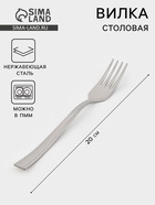 Вилка столовая «Торжество», длина 20 см, толщина 2 мм, нержавеющая сталь, серебристая - Фото 1