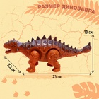 Динозавр «Анкилозавр» работает от батареек, свет и звук, цвет коричневый - фото 4964082