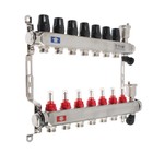 Коллекторная группа TIM KCS5007, 1" × 3/4", 7 выходов, без кранов, нержавеющая сталь - Фото 1