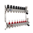 Коллекторная группа TIM KCS5008, 1" × 3/4", 8 выходов, без кранов, нержавеющая сталь - Фото 1