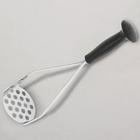 Толкушка, длина 25 см, толщина 1.5 мм, пластиковая ручка, нержавеющая сталь - Фото 1