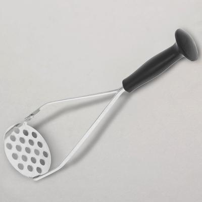 Толкушка, длина 25 см, толщина 1.5 мм, пластиковая ручка, нержавеющая сталь