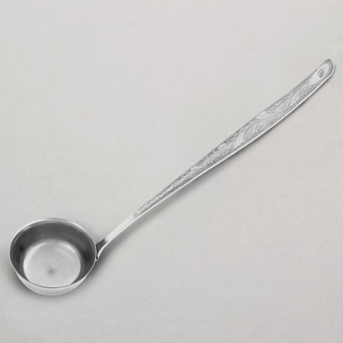 Половник для компота «Уралочка», 50 мл, толщина 2 мм, длина ручки 21,7 см, цвет серебряный - Фото 1
