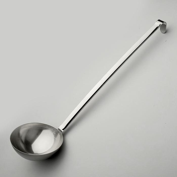 Половник «Кулинар», 250 мл, d=10.9 см, ручка 34.5 см, толщина 1.5 мм, нержавеющая сталь - Фото 1