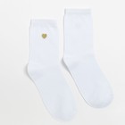 Носки женские MINAKU «Нeart», цвет белый, размер 36-37 (23 см) - фото 320660865
