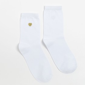 Носки женские MINAKU «Нeart», цвет белый, размер 36-37 (23 см)