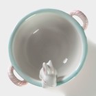 Конфетница «Зайка», 800 мл, 19.5×16.5×12.5 см, доломит, розовая - Фото 3