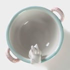 Конфетница «Зайка», 800 мл, 19.5×16.5×12.5 см, доломит, розовая - Фото 3