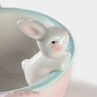 Конфетница «Зайка», 800 мл, 19.5×16.5×12.5 см, доломит, розовая - Фото 4