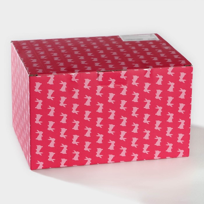 Конфетница «Зайка», 800 мл, 19,5×16,5×12,5 см, цвет розовый - фото 1905970392