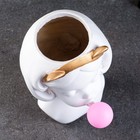 Декоративное кашпо для цветов «Девочка со жвачкой», 1.7 л, 23×22×16 см, полистоун, белое - Фото 6