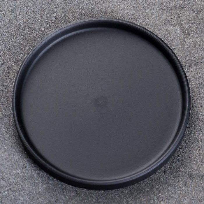 Поддон керамический для цветочного горшка до 14,5 см, черный, 15,5 см - фото 1911713498
