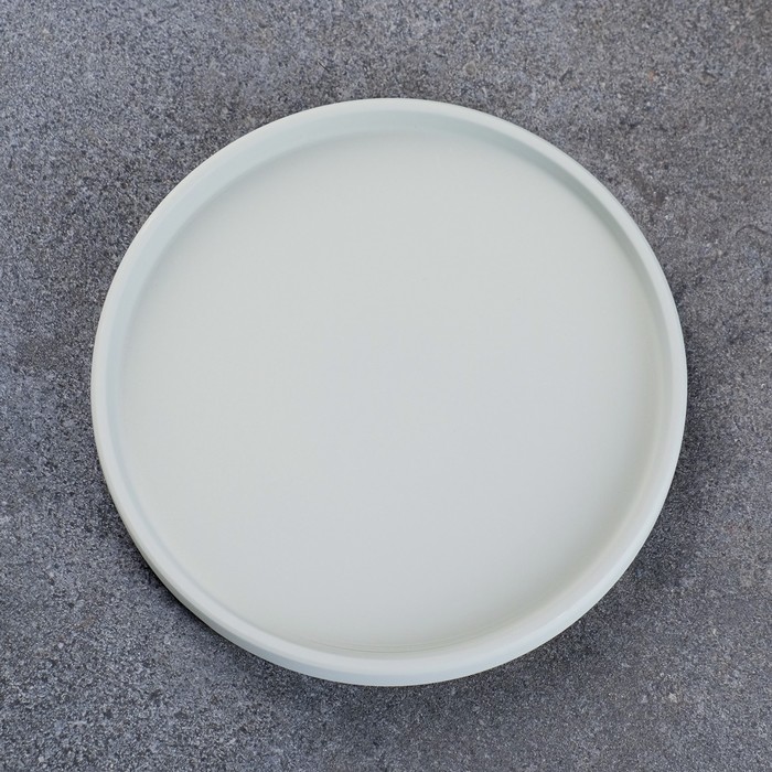 Поддон керамический для цветочного горшка до 16,5 см, серый, 18 см - фото 1911713500