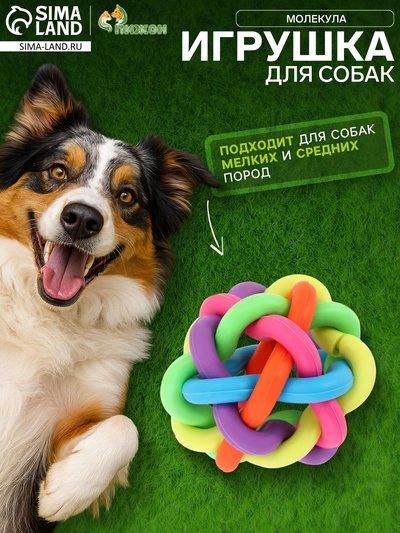 Мяч для собак «Молекула», 8 см, МИКС