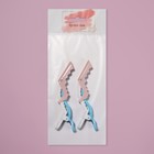 Набор зажимов для волос, 11 см, 2 шт, цвет МИКС/чёрный/белый - фото 24646988