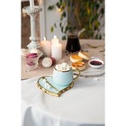Чайная пара керамическая «Сердце», 2 предмета: чашка 320 мл, блюдце d=16,6 см, ложка, цвет голубой - Фото 5