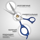 Ножницы парикмахерские с упором «Premium», лезвие — 6,5 см, цвет серебристый/синий - Фото 2