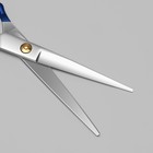 Ножницы парикмахерские с упором «Premium», лезвие — 6,5 см, цвет серебристый/синий - фото 6574837