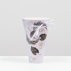Коробка для цветов, круглая, на лентах, "Листья", 24 ? 28 см (комплект 10 шт) - фото 46178279