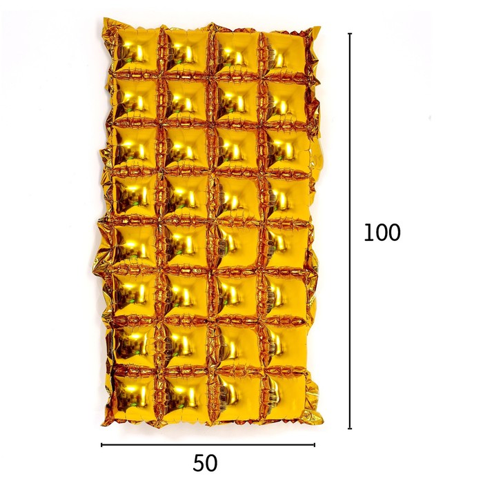 Панно фольгированное 74 х 142 см, 4 ряда, цвет золотой