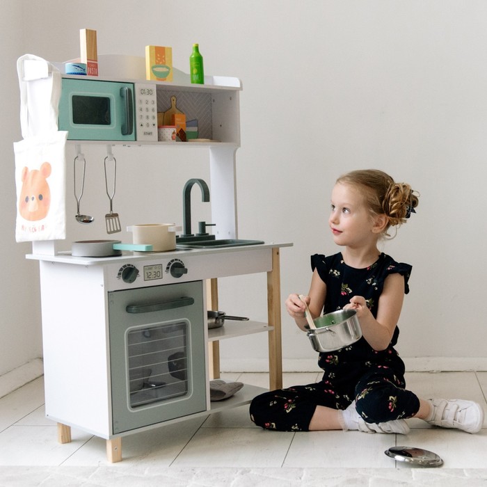 Детская деревянная игровая кухня «Грейси Стайл» с 27 аксессуарами - Фото 1