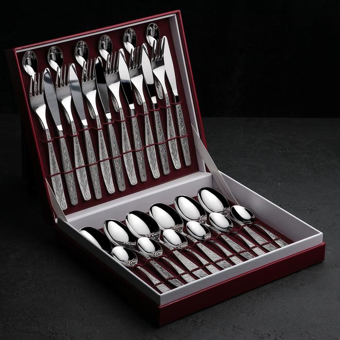 Набор столовый «Уралочка», 30 предметов, толщина 2 мм, декоративная коробка - Фото 1