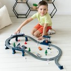 Железная дорога для детей «Мой город», 63 предмета, синяя - фото 295553750