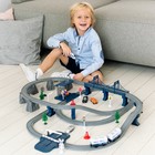 Детская железная дорога «Мой город», 103 предмета, синяя - Фото 3