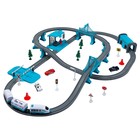 Большая игрушечная железная дорога «Мой город», 104 предмета, бирюзовая - Фото 4