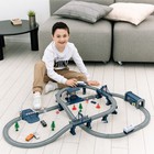 Большая игрушечная железная дорога «Мой город», 104 предмета, синяя - фото 295553788