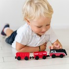 Детский поезд «Грузовой  локомотив и 2 вагона», на батарейках - фото 109605888