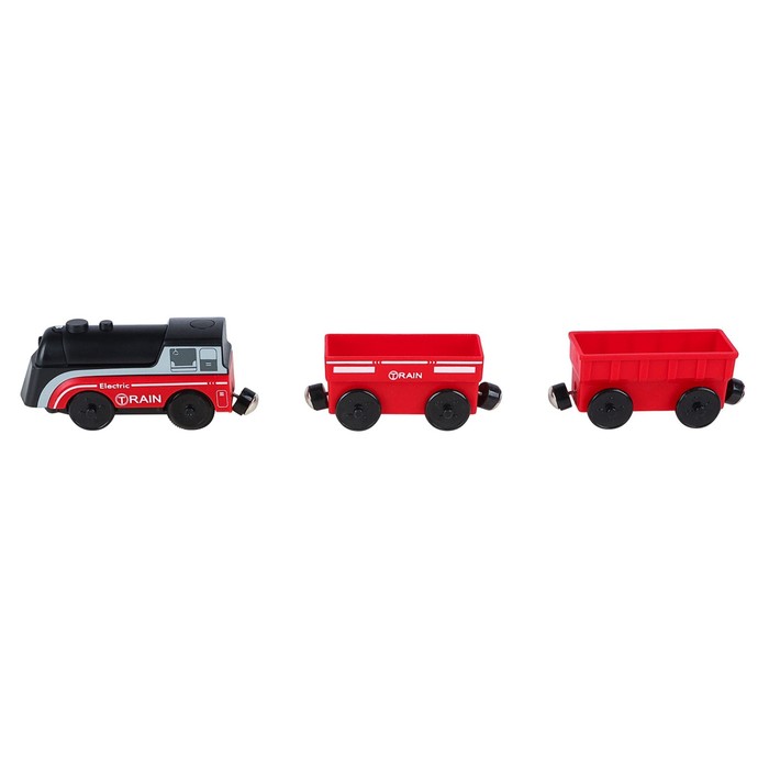 Детский поезд «Грузовой  локомотив и 2 вагона», на батарейках - фото 1907418653