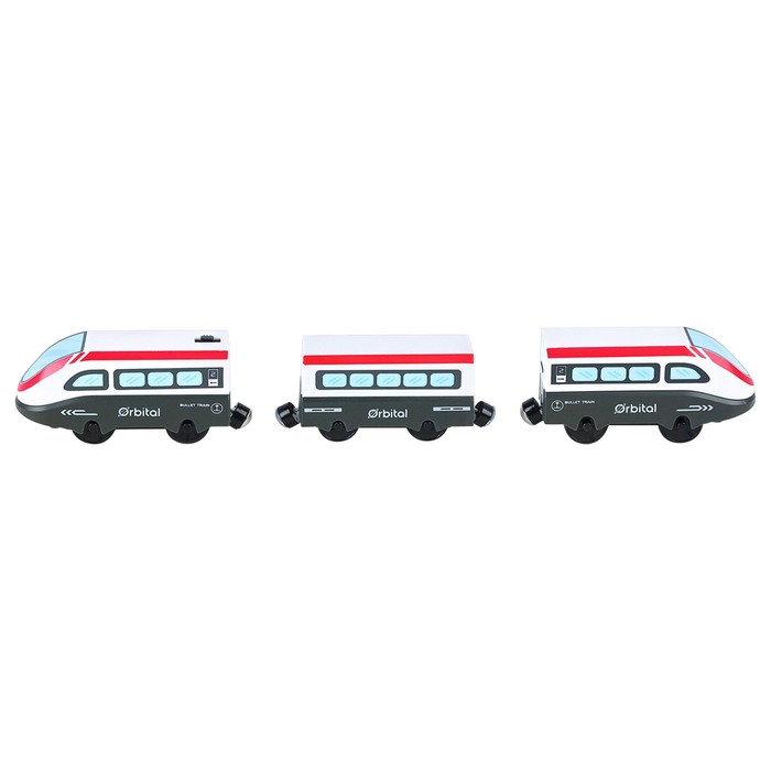Игрушечный поезд «Мой город», 2 локомотива и пассажирский вагон, на батарейках - фото 1907418662
