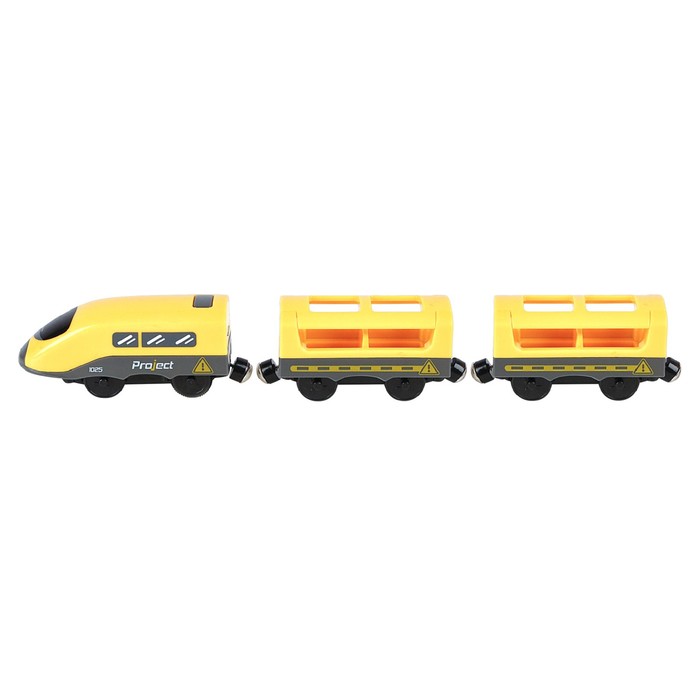 Игрушечный поезд «Мой город», 3 предмета, на батарейках, жёлтый - фото 1907418670