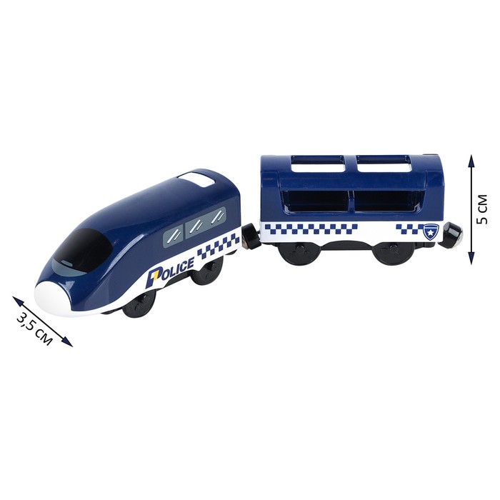 Поезд игрушка «Полицейский участок», 2 предмета, на батарейках - фото 1907418709
