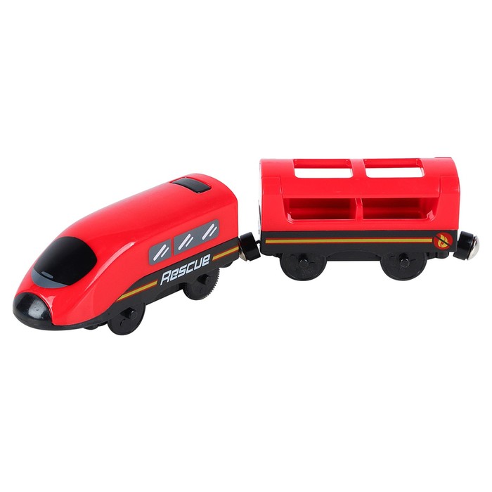 Поезд игрушка «Служба спасения», 2 предмета, на батарейках - фото 1907418714