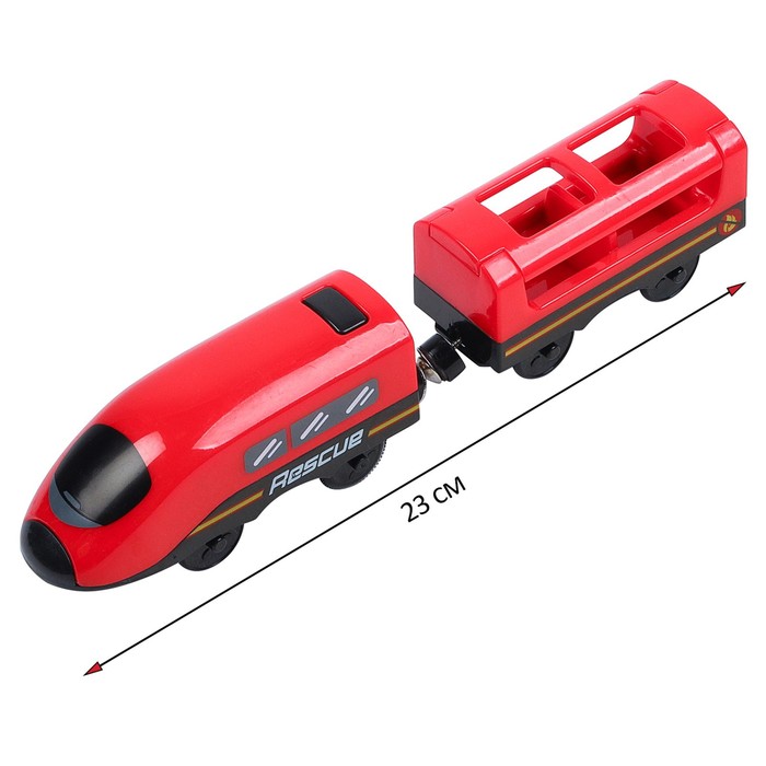Поезд игрушка «Служба спасения», 2 предмета, на батарейках - фото 1907418719