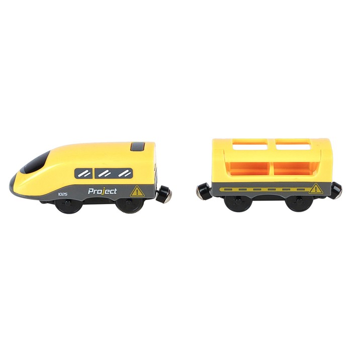 Поезд игрушка «Мой город», 2 предмета, на батарейках, жёлтый - фото 1907418724