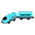 Поезд игрушка «Мой город», 2 предмета, на батарейках, бирюзовый - Фото 3