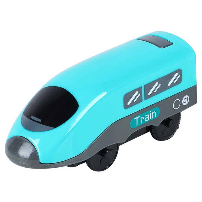 Поезд игрушка «Мой город», 2 предмета, на батарейках, бирюзовый - фото 1907418734