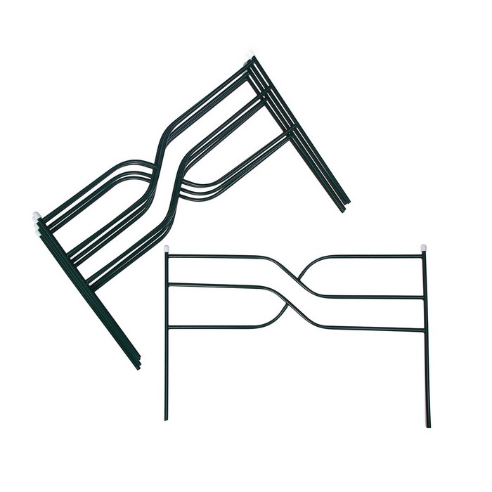 Ограждение декоративное, 45×335 см, 5 секций, металл, зелёное, «Ялиль»